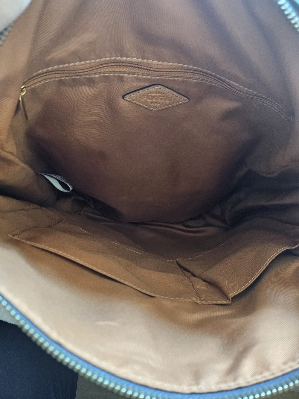 Fossil Brown Leather Backpack Tote - Picture 9 of 9